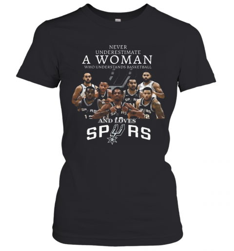 Never Underestimate A Woman Who Understands Basketball And Loves San Antonio Spurs T-Shirt Classic Women's T-shirt