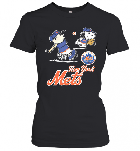 New York Mets Charlie Brown And Snoopy Players Baseball T-Shirt Classic Women's T-shirt