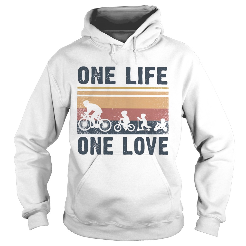 One Life One Love Bike Bikecil Vintage Retro Hoodie