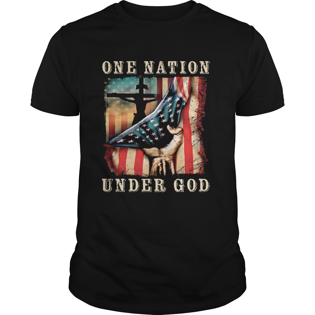 One nation under god American flag veteran Independence Day shirt