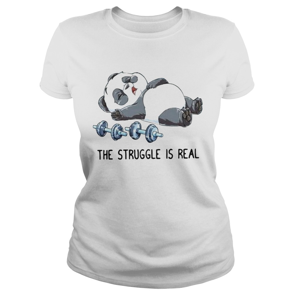 Panda The Struggle Is Real Bear Deadlift Funny Gym  Classic Ladies