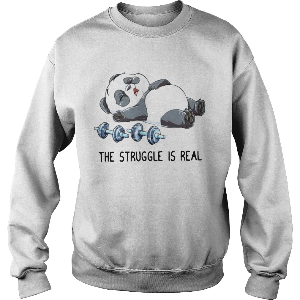 Panda The Struggle Is Real Bear Deadlift Funny Gym  Sweatshirt