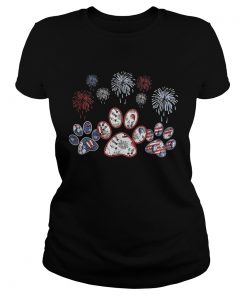Paws dog firework america 4th of july independence day  Classic Ladies