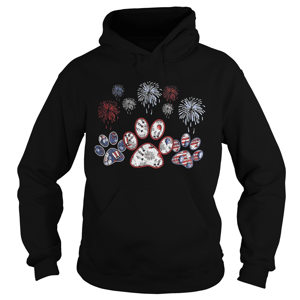Paws dog firework america 4th of july independence day Hoodie