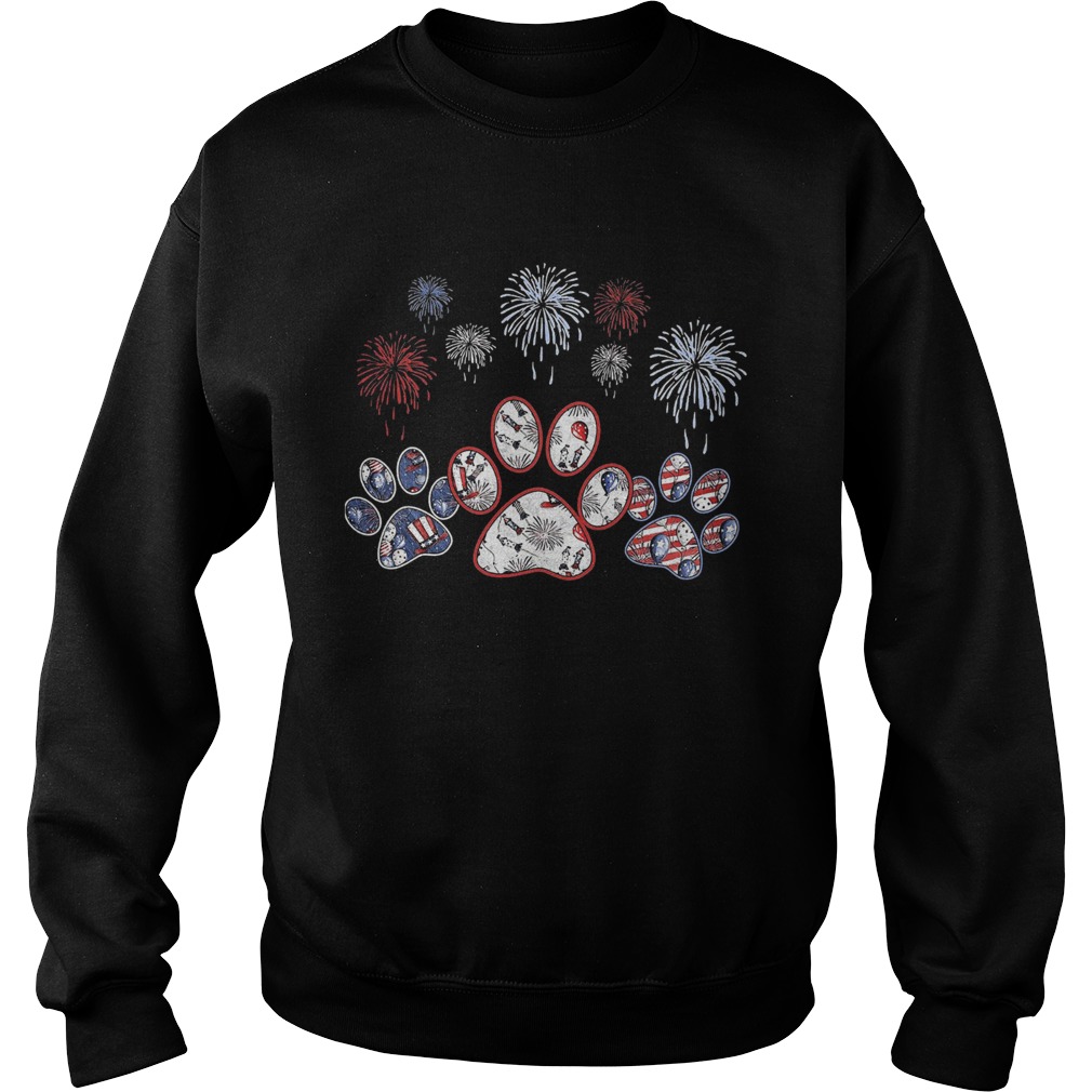 Paws dog firework america 4th of july independence day Sweatshirt