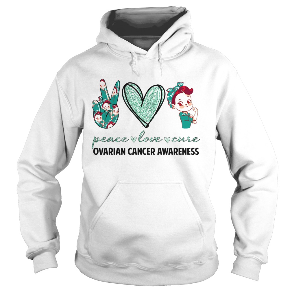 Peace Love Cure Ovarian Cancer Awareness Hoodie