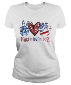 Peace Love Dogs American Flag  Classic Ladies