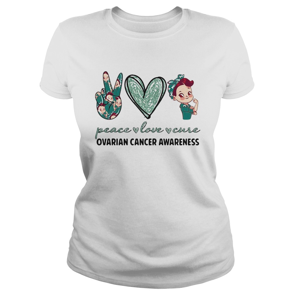 Peace love cure ovarian cancer awareness heart  Classic Ladies