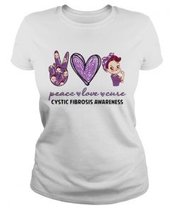 Peace love cystic fibrosis awareness heart  Classic Ladies