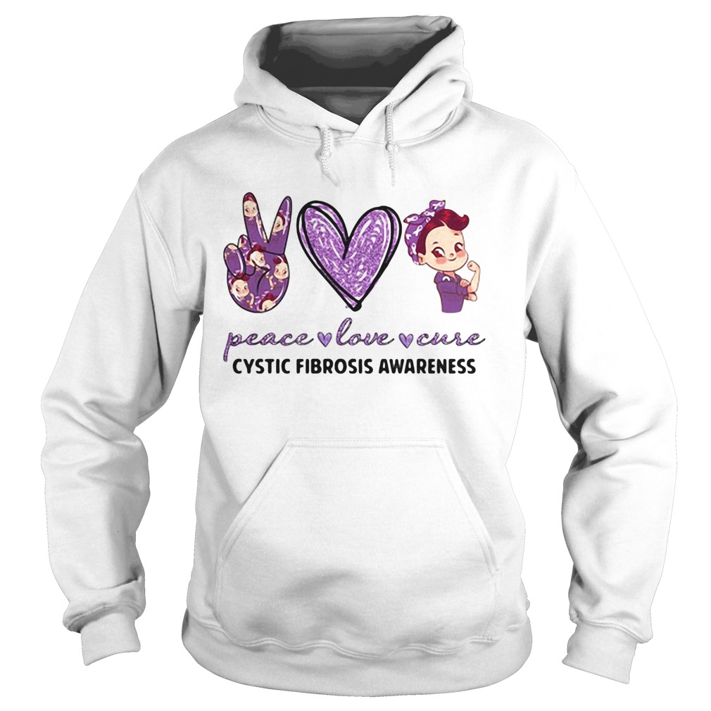 Peace love cystic fibrosis awareness heart  Hoodie