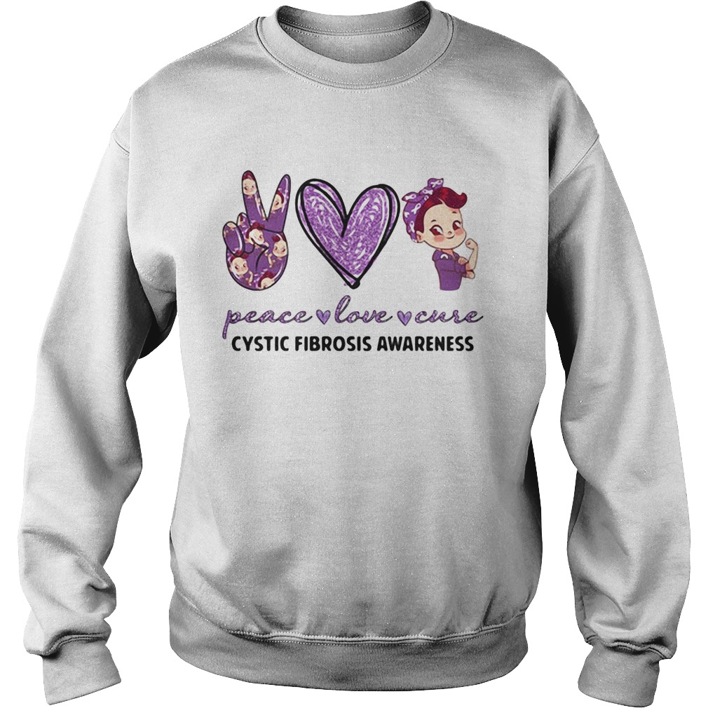 Peace love cystic fibrosis awareness heart  Sweatshirt