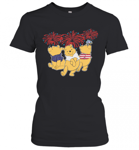 Pooh Firework American Flag Independence Day T-Shirt Classic Women's T-shirt