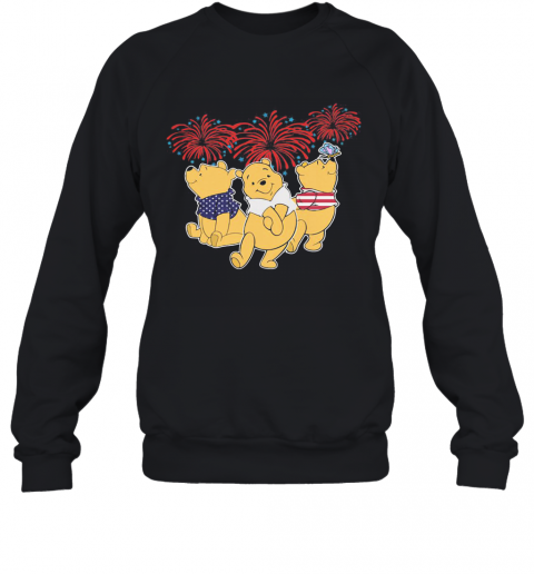 Pooh Firework American Flag Independence Day T-Shirt Unisex Sweatshirt