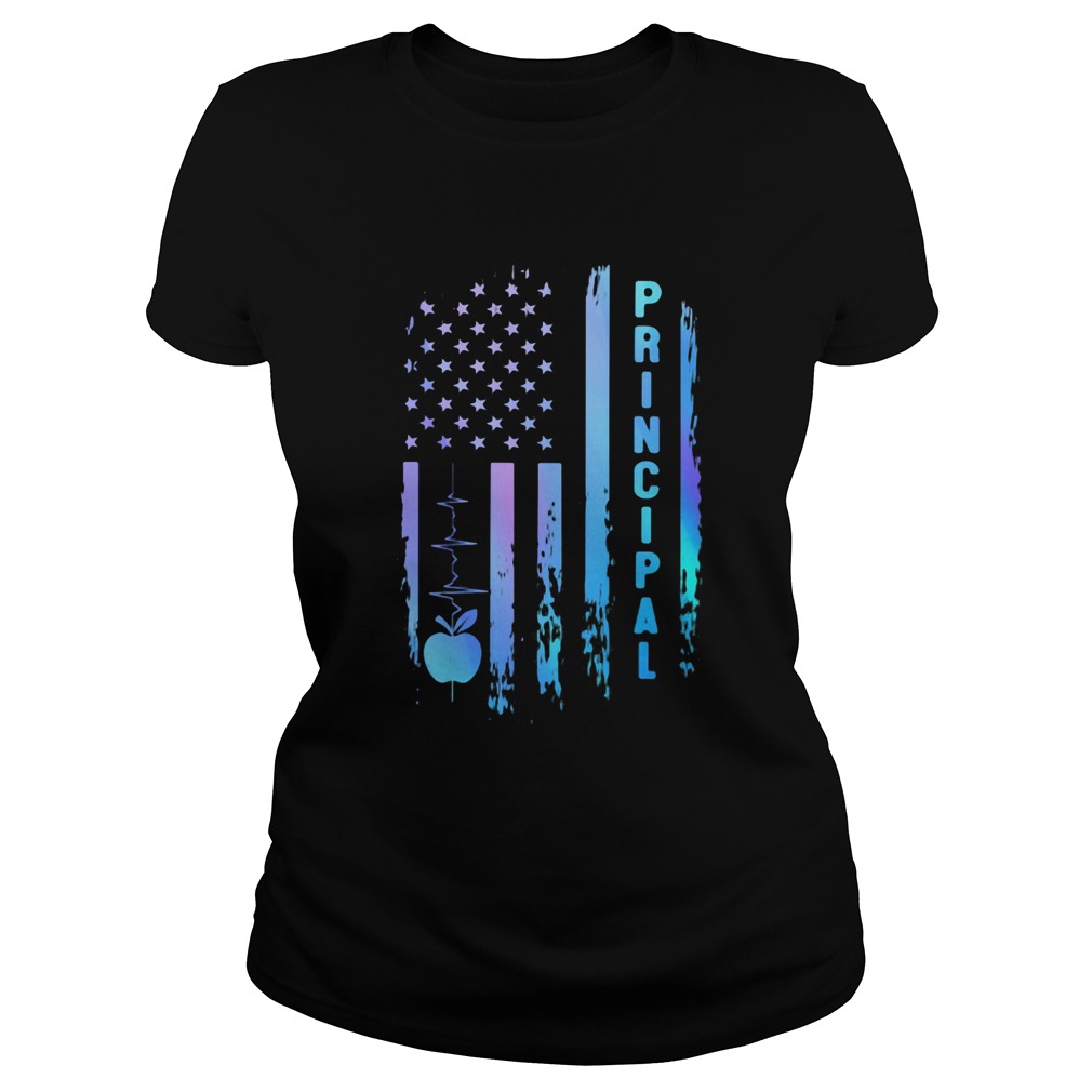 Principal heartbeat american flag independence day Classic Ladies