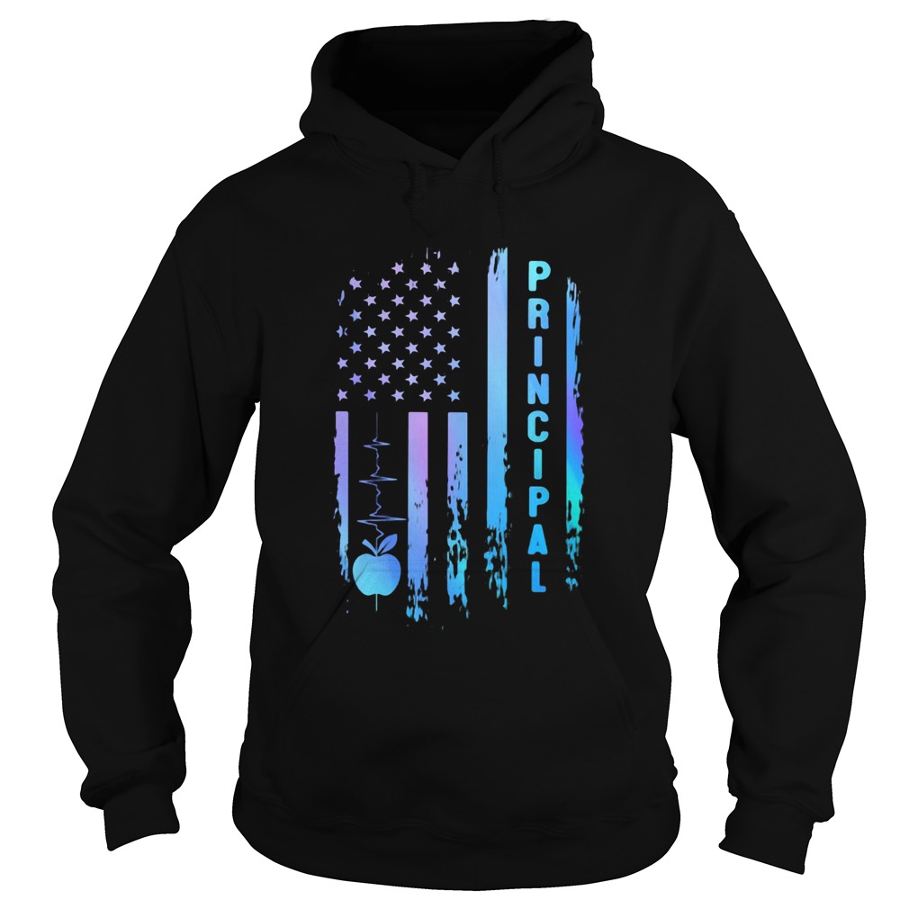 Principal heartbeat american flag independence day Hoodie