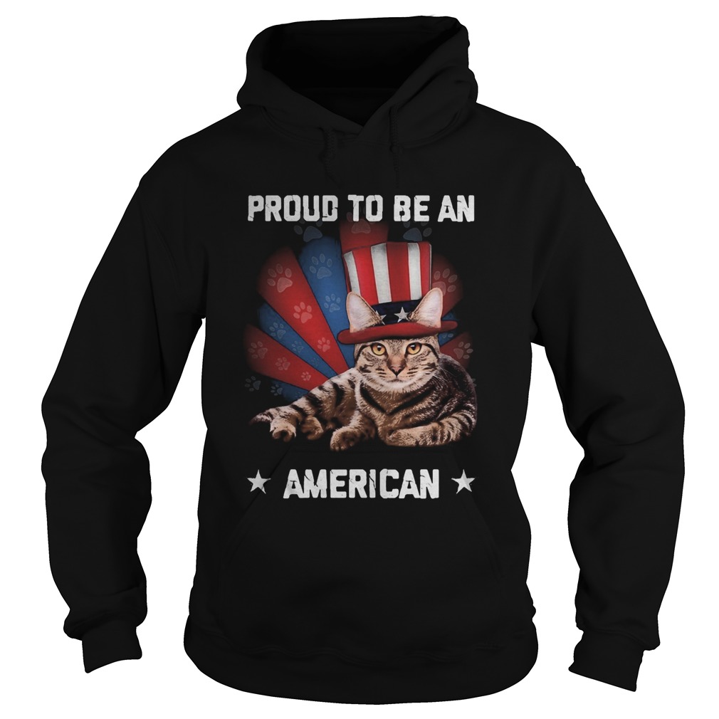 Proud to be a Cat American flag veteran Independence day  Hoodie