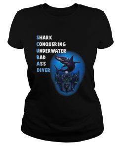 Quality Scuba Shark Conquering Underwater Badass Diver  Classic Ladies