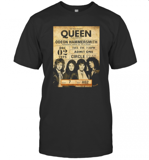 Queen Odeon Hammersmith Admit One Circle T-Shirt