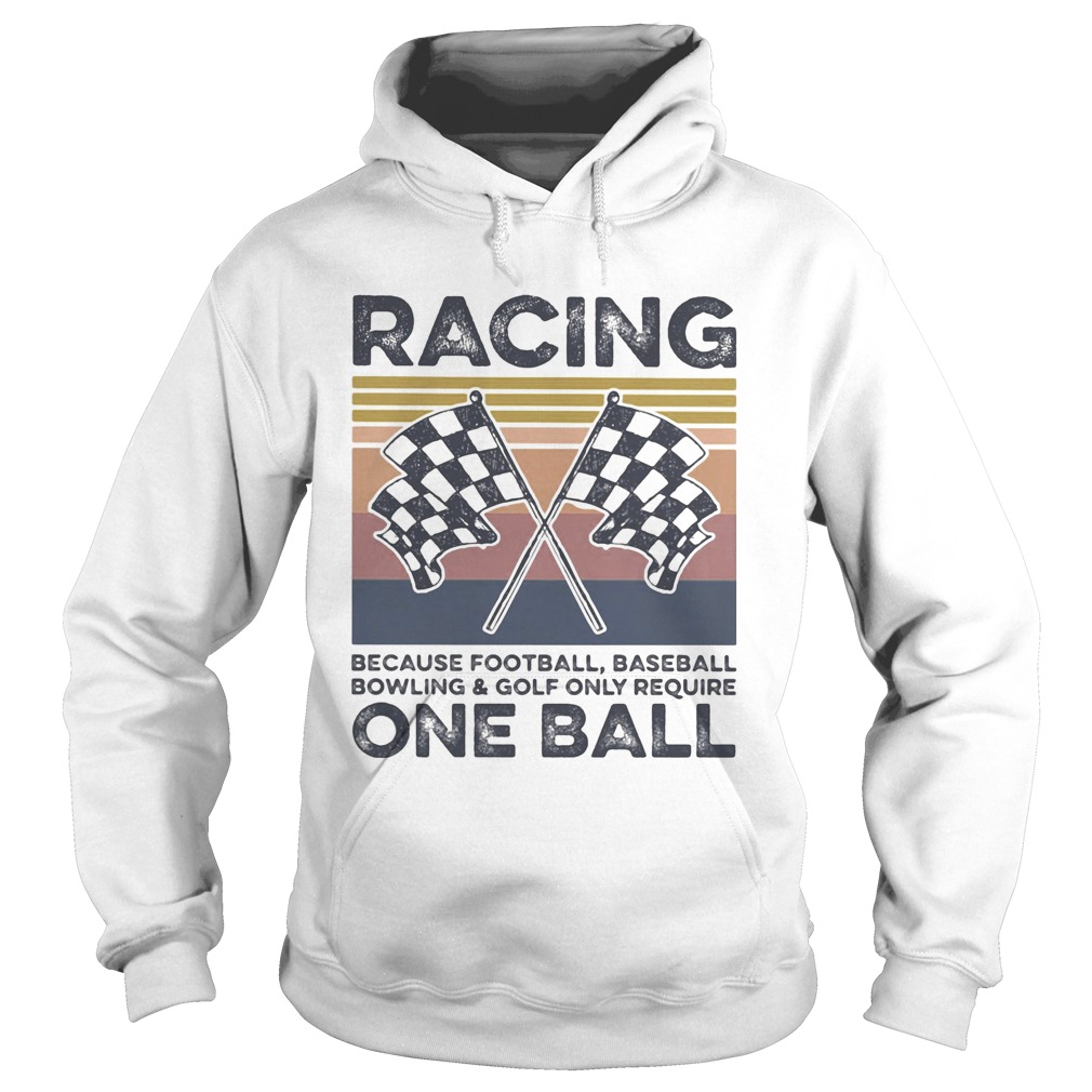 Racing One Ball Flag Vintage Retro Hoodie