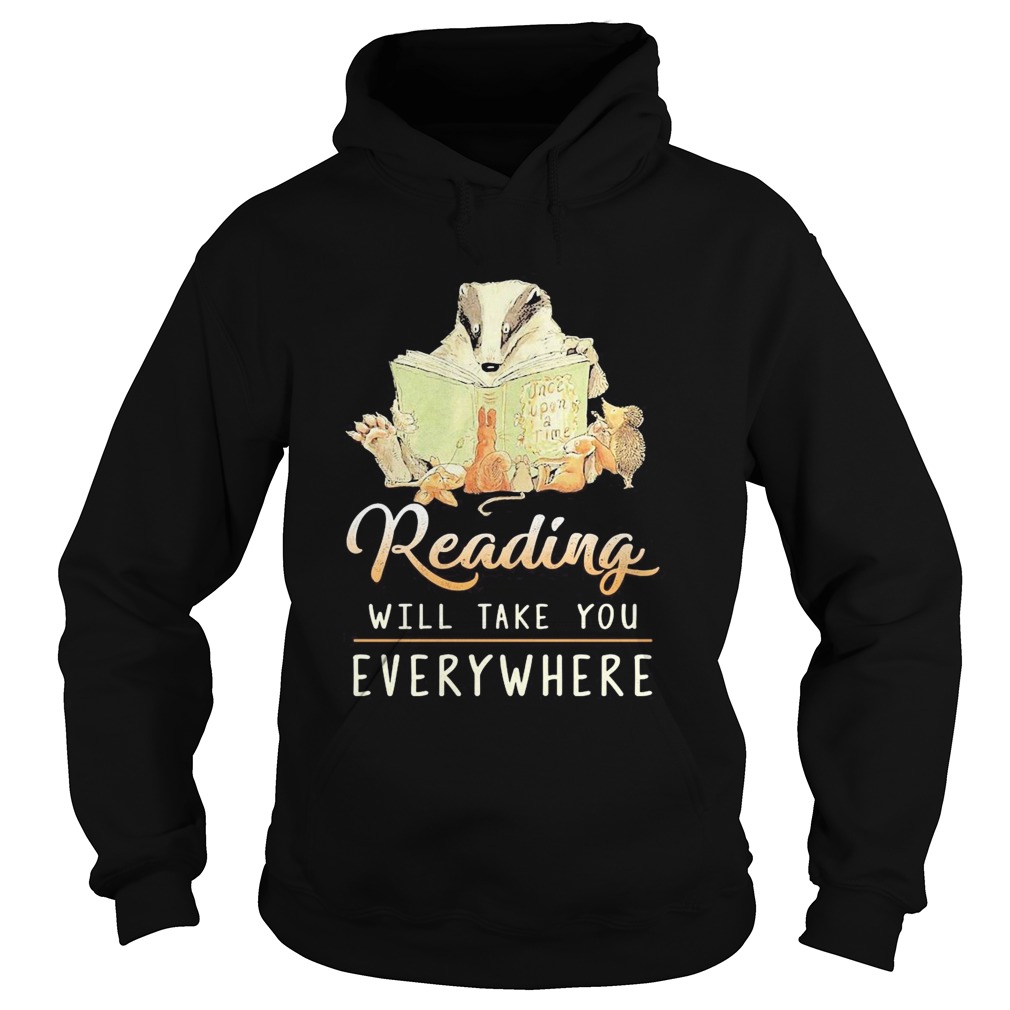Rading Will Take You Everywhere Book Squirrel Hoodie