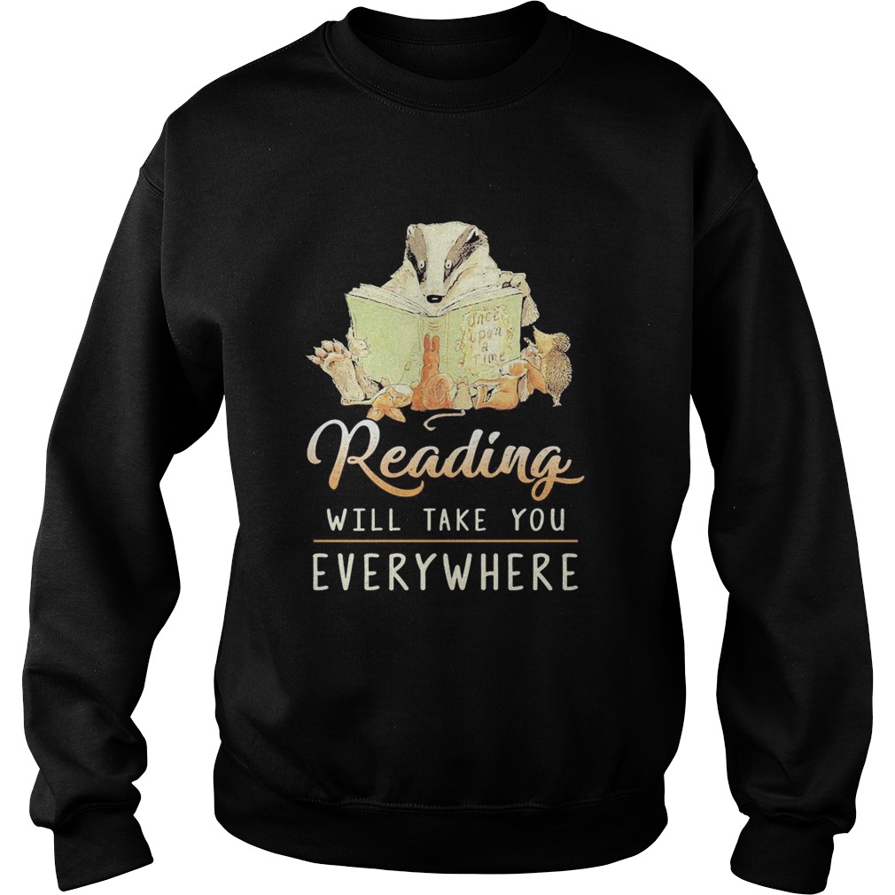 Rading Will Take You Everywhere Book Squirrel Sweatshirt