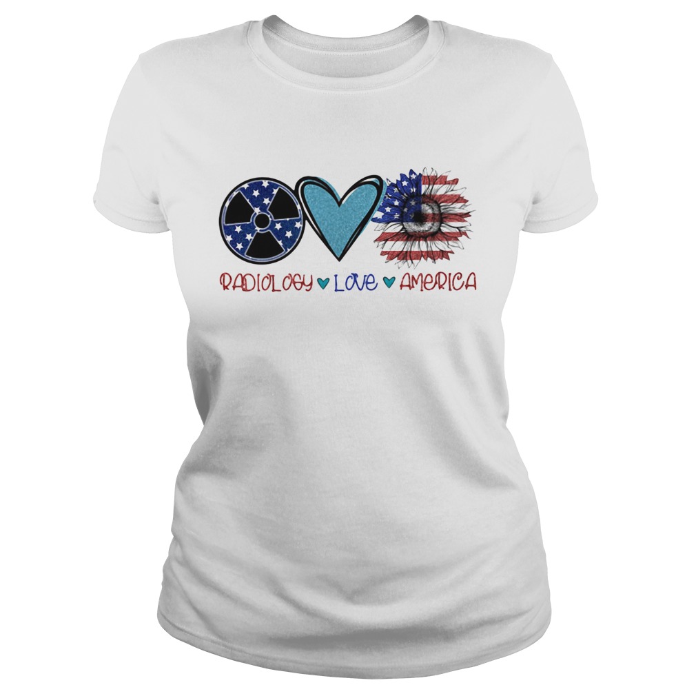 Radiology love heart sunflower American flag veteran Independence Day Classic Ladies