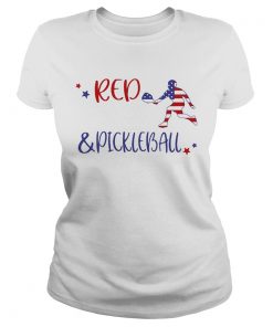 Red And Pickleball American Flag Independence Day  Classic Ladies