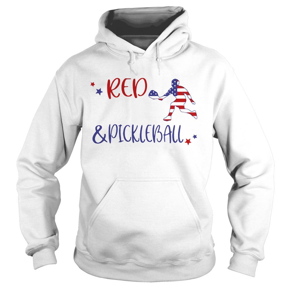 Red And Pickleball American Flag Independence Day Hoodie