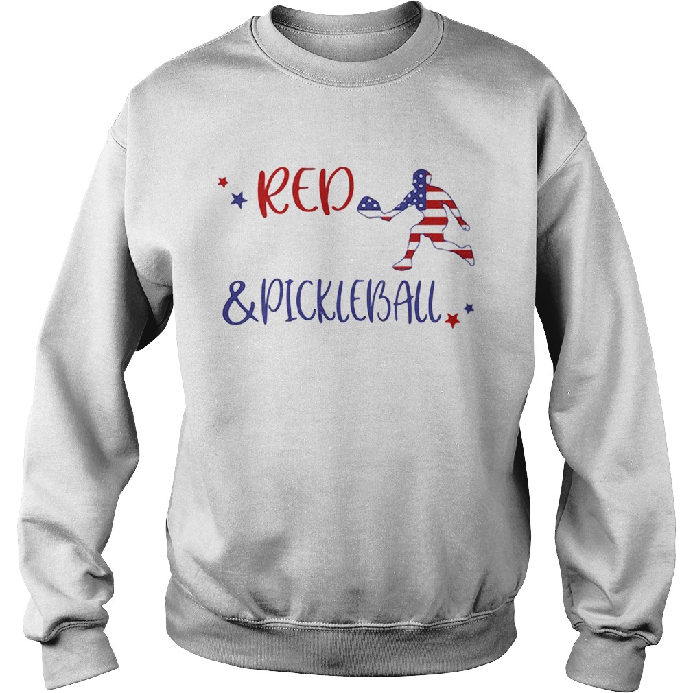 Red And Pickleball American Flag Independence Day Sweatshirt
