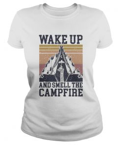 Retro Navy Wake Up And Smell The Campfire Vintage  Classic Ladies