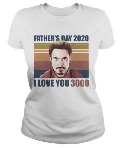 Robert downey jr iron man fathers day 2020 i love you 3000 vintage retro  Classic Ladies