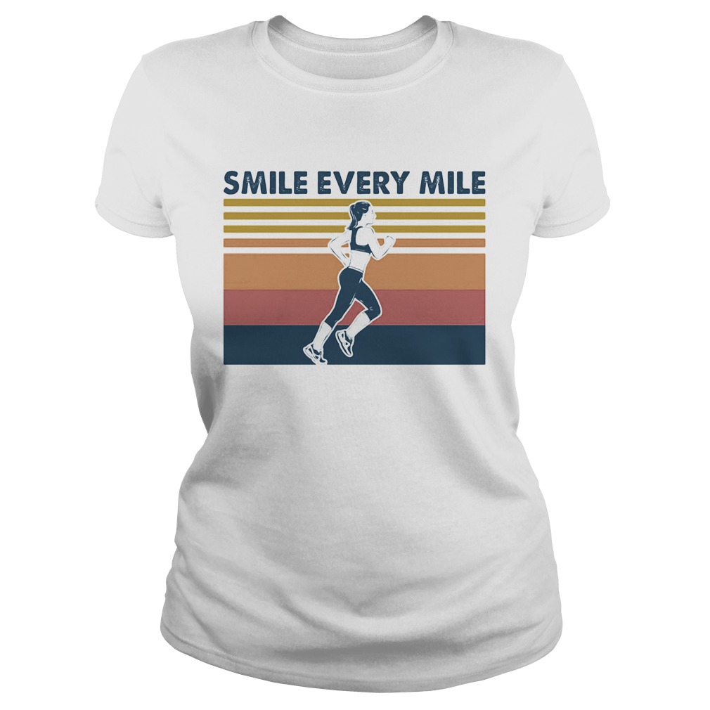 Running smile every mile vintage retro Classic Ladies