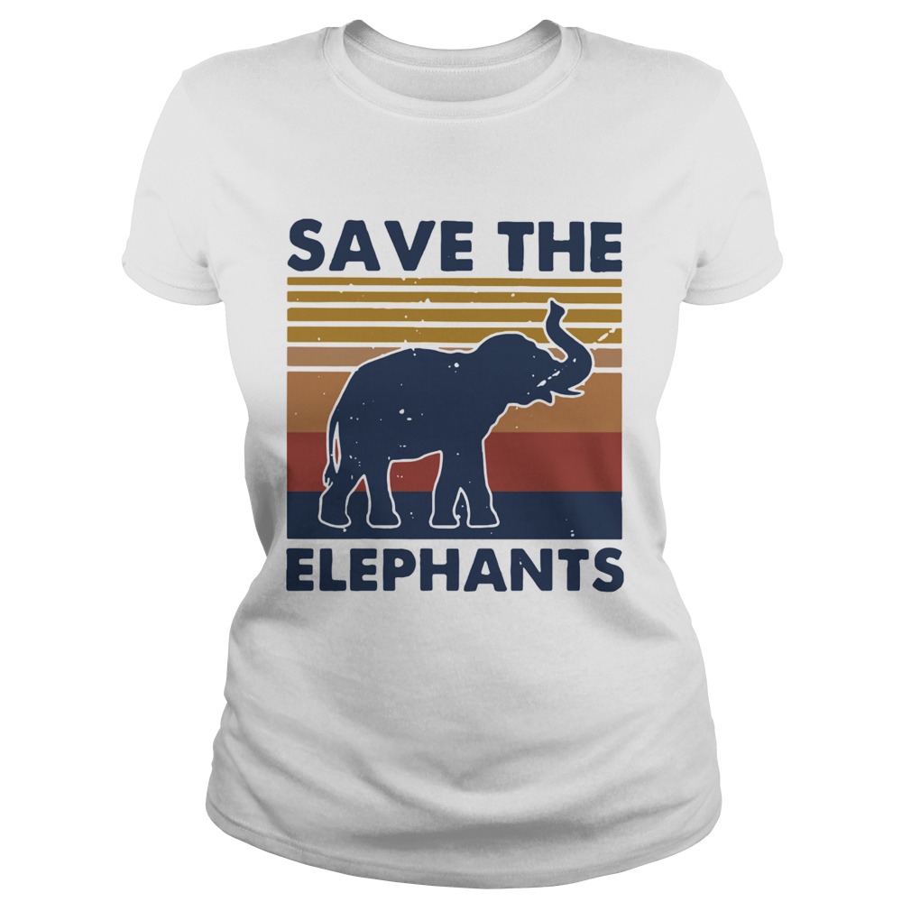 Save The Elephants Vintage  Classic Ladies