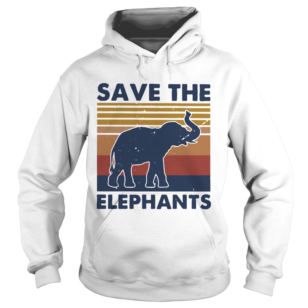 Save The Elephants Vintage  Hoodie