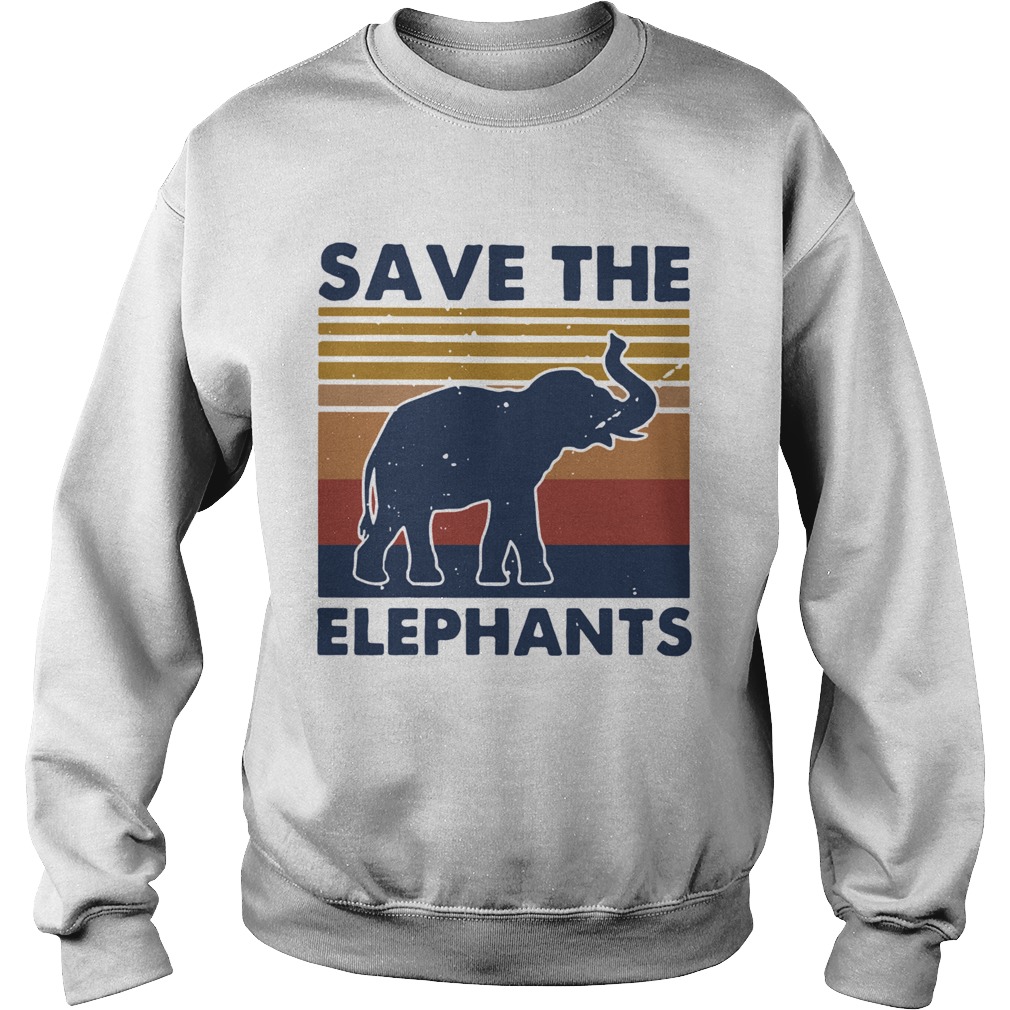 Save The Elephants Vintage  Sweatshirt