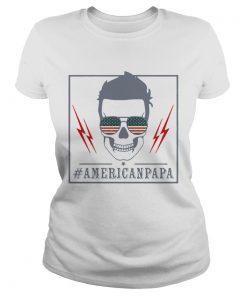 Skull American Papa American Flag Independence Day  Classic Ladies