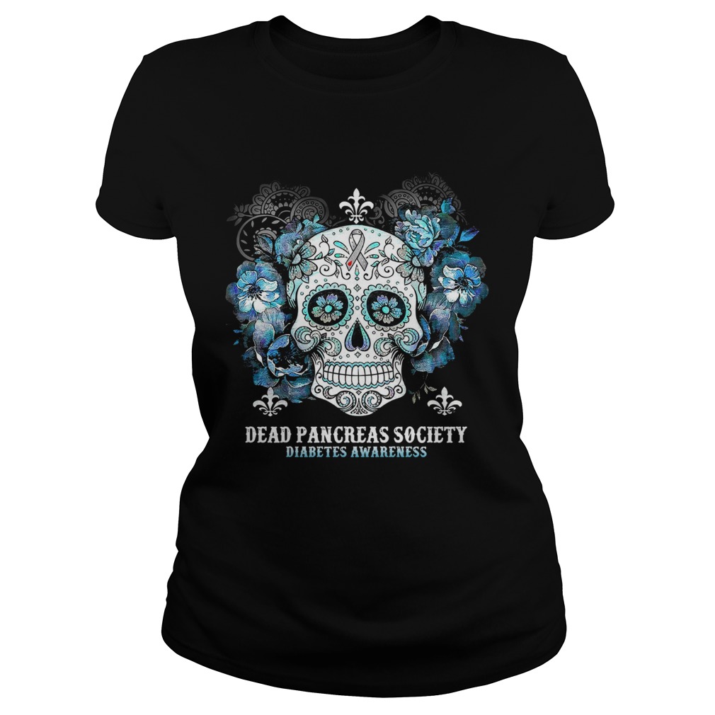Skull Cancer Dead Pancreas Society Diabetes Awareness Classic Ladies