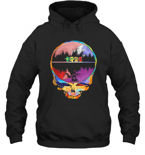 Skull Hippie Bear Water Reflection T-Shirt Unisex Hoodie