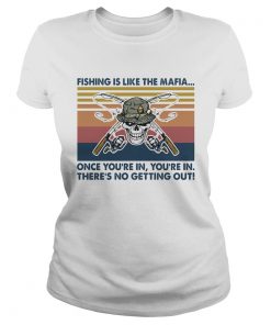 Skull fishing is like the mafia once youre in theres no getting out vintage retro  Classic Ladies
