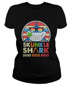 Skunkle shark doo doo doo weed vintage retro  Classic Ladies