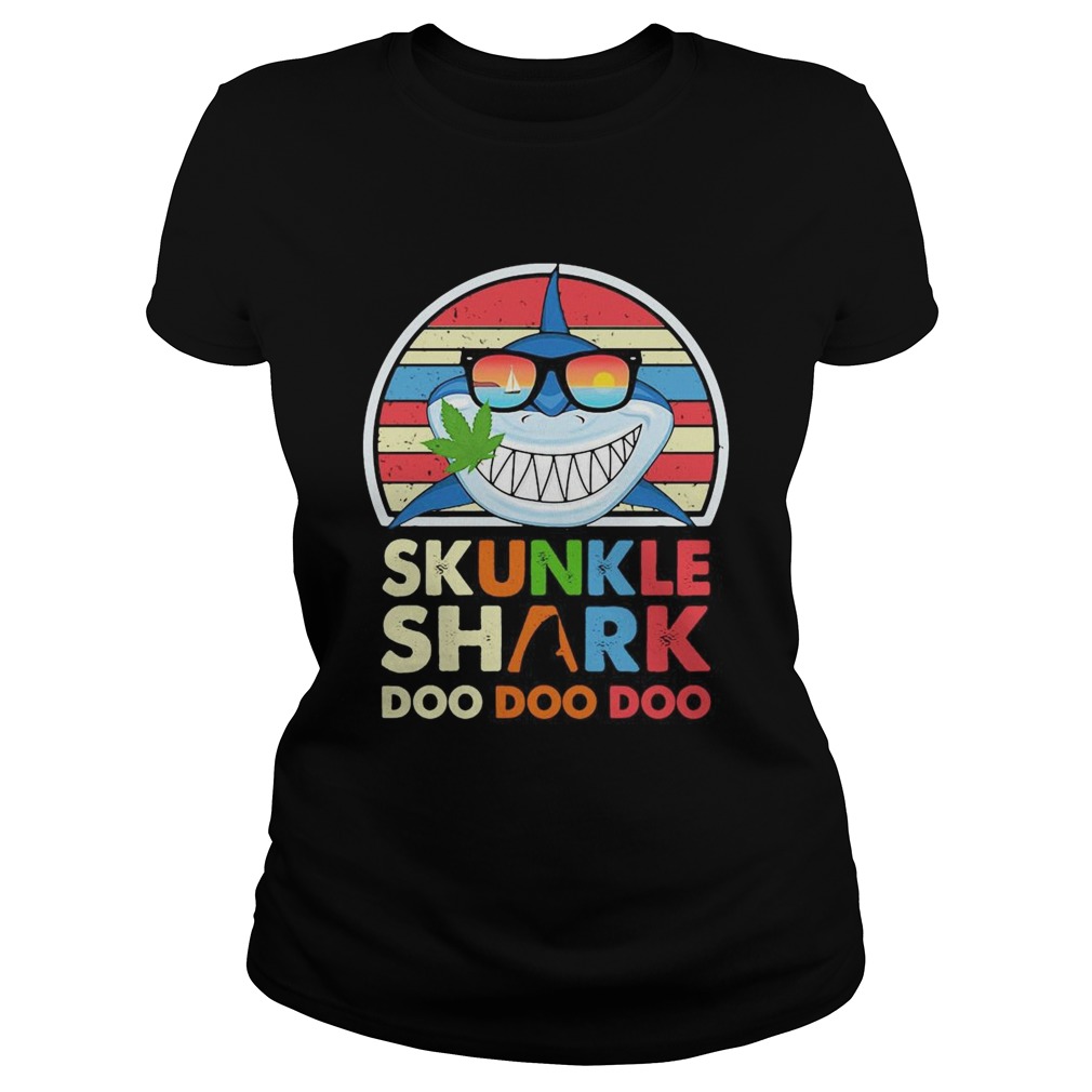 Skunkle shark doo doo doo weed vintage retro  Classic Ladies