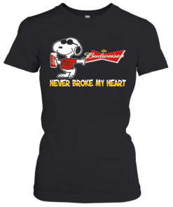 Snoopy Budweiser Beer Never Broke My Heart Logo T-Shirt Classic Women's T-shirt