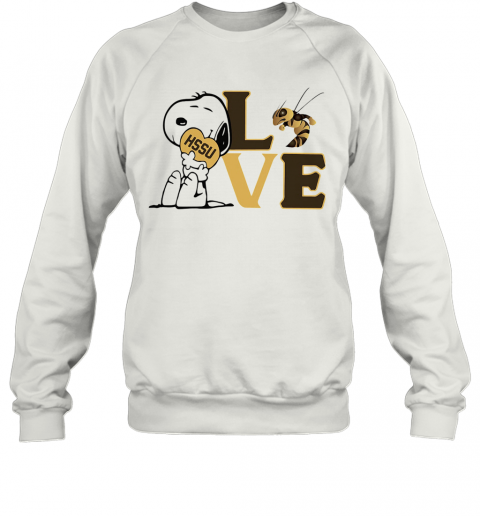 Snoopy Love HSSU Harris Stowe State University Athletics Heart T-Shirt Unisex Sweatshirt