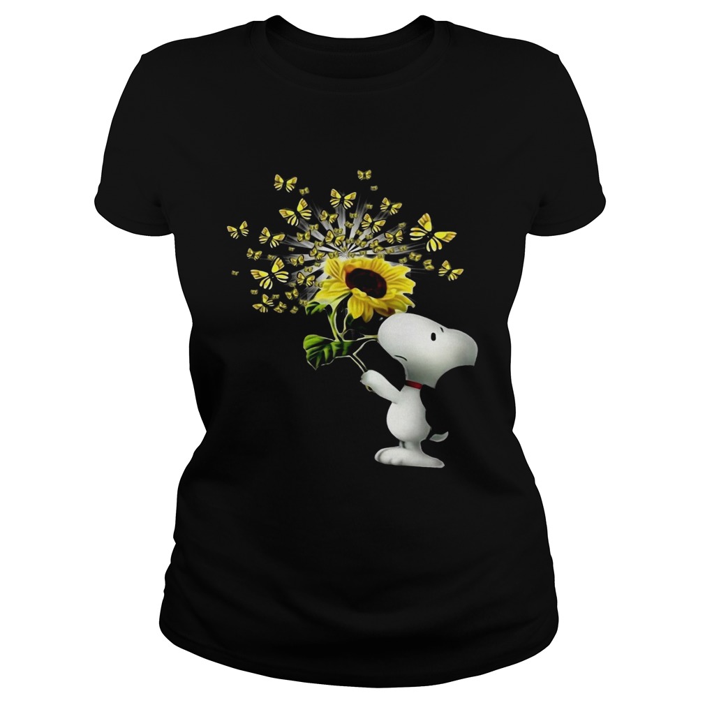 Snoopy Sunflower And Butterfly  Classic Ladies