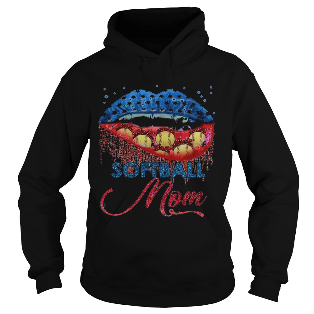 Softball Mom Lips Color Hoodie