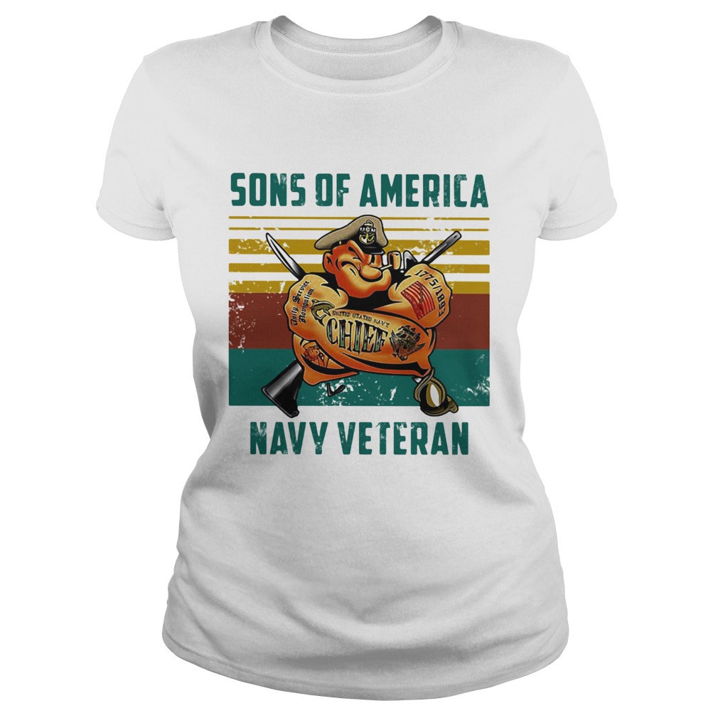Sons of america navy veteran vintage retro  Classic Ladies