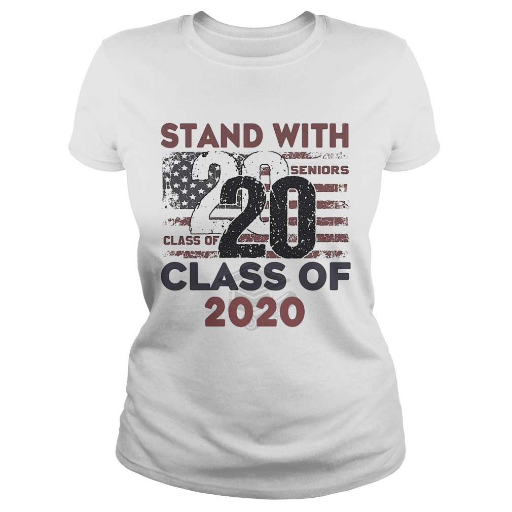 Stand with 2020 class of American flag veteran Independence Day Classic Ladies