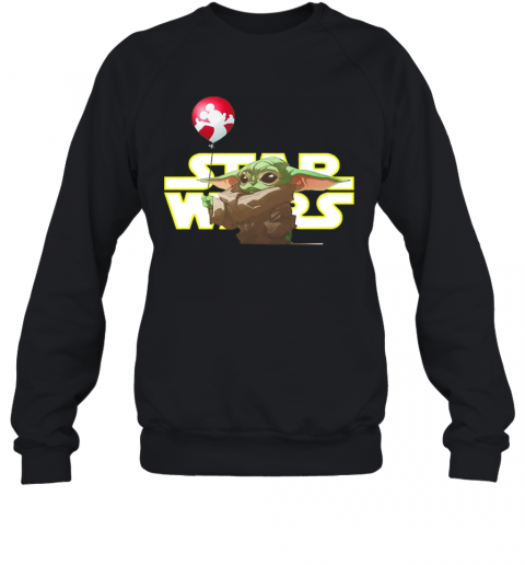Star Wars Baby Yoda Hand Holding Balloon Mickey Mouse T-Shirt Unisex Sweatshirt