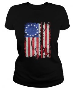 Star retro American flag veteran Independence Day  Classic Ladies