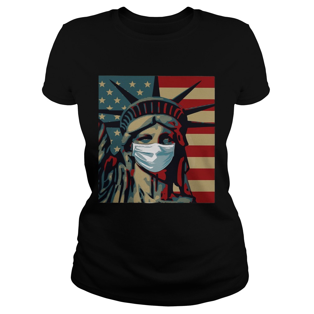 Statue of liberty mask american flag independence day Classic Ladies